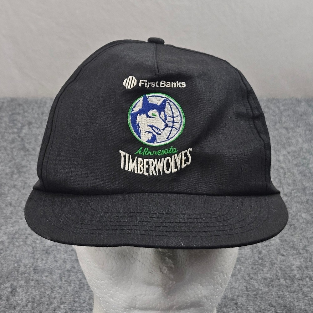 Minnesota Timberwolves Black Embroidered Snapback Hat by